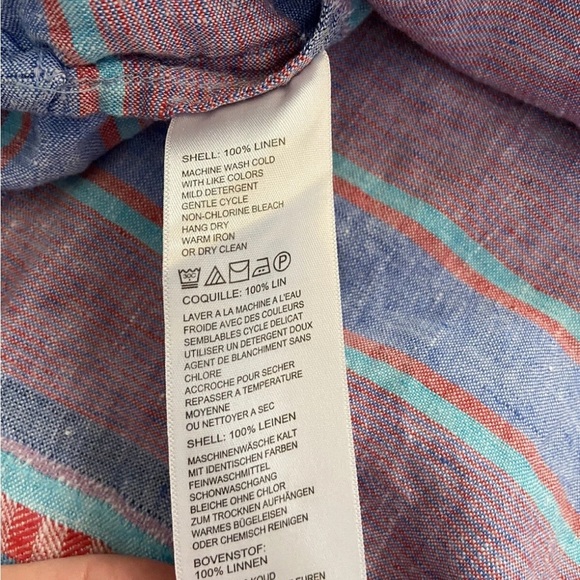 TOMMY BAHAMA • Women’s Linen Striped Lightweight Blouse Size Large - Picture 5 of 5